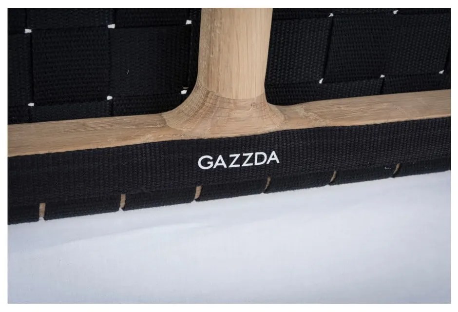 Pat matrimonial negru/în culoare naturală din lemn masiv de stejar 180x200 cm Fawn – Gazzda