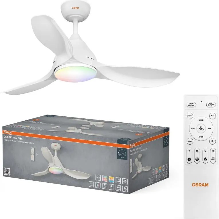 Osram - Ventilator de tavan LED RGB reglabil NORDES LED/18W/230V 3000-6500K + telecomandă