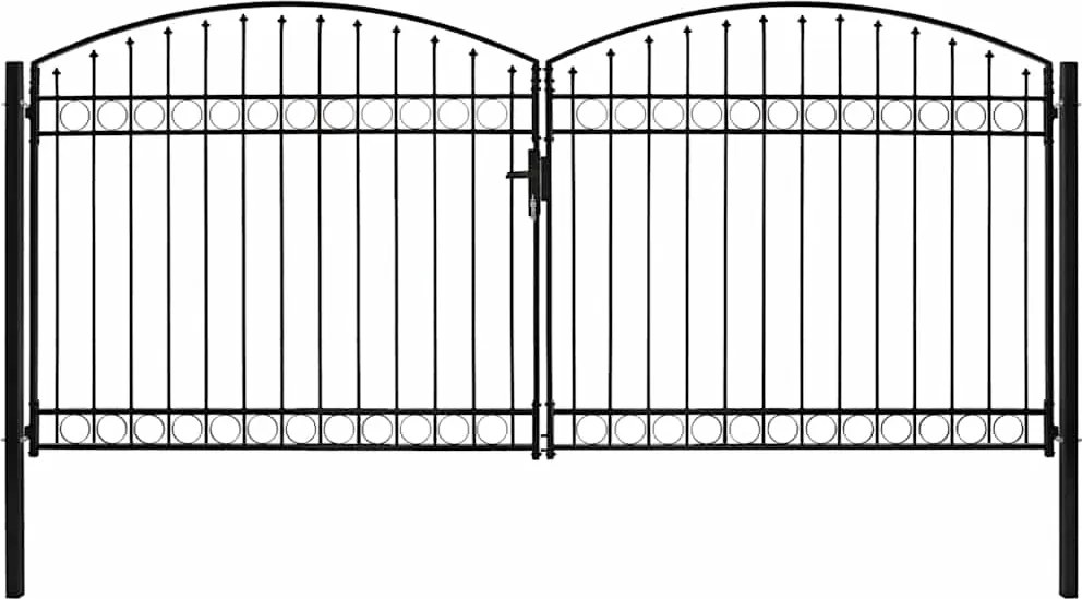 vidaXL Poartă de gard Assen Ușă dublă cu blat arcuit din oțel 400x200 cm
