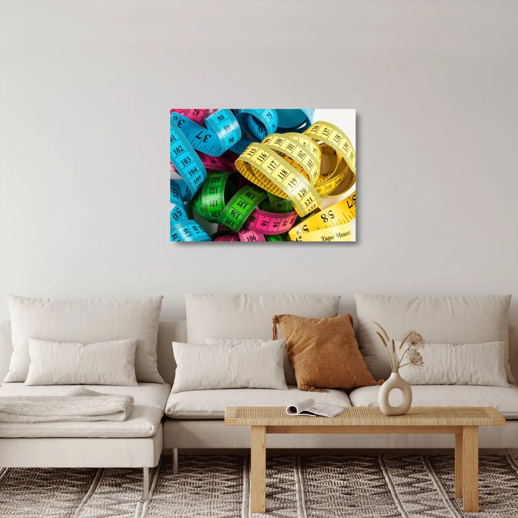 Tablou pe sticlă cu metri colorați (70x50 cm)