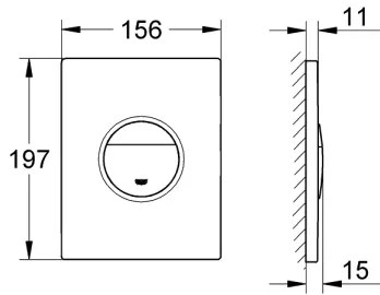 GROHE 38765000 - Buton de acționare pentru rezervor NOVA COSMOPOLITAN 156 × 197 mm, crom