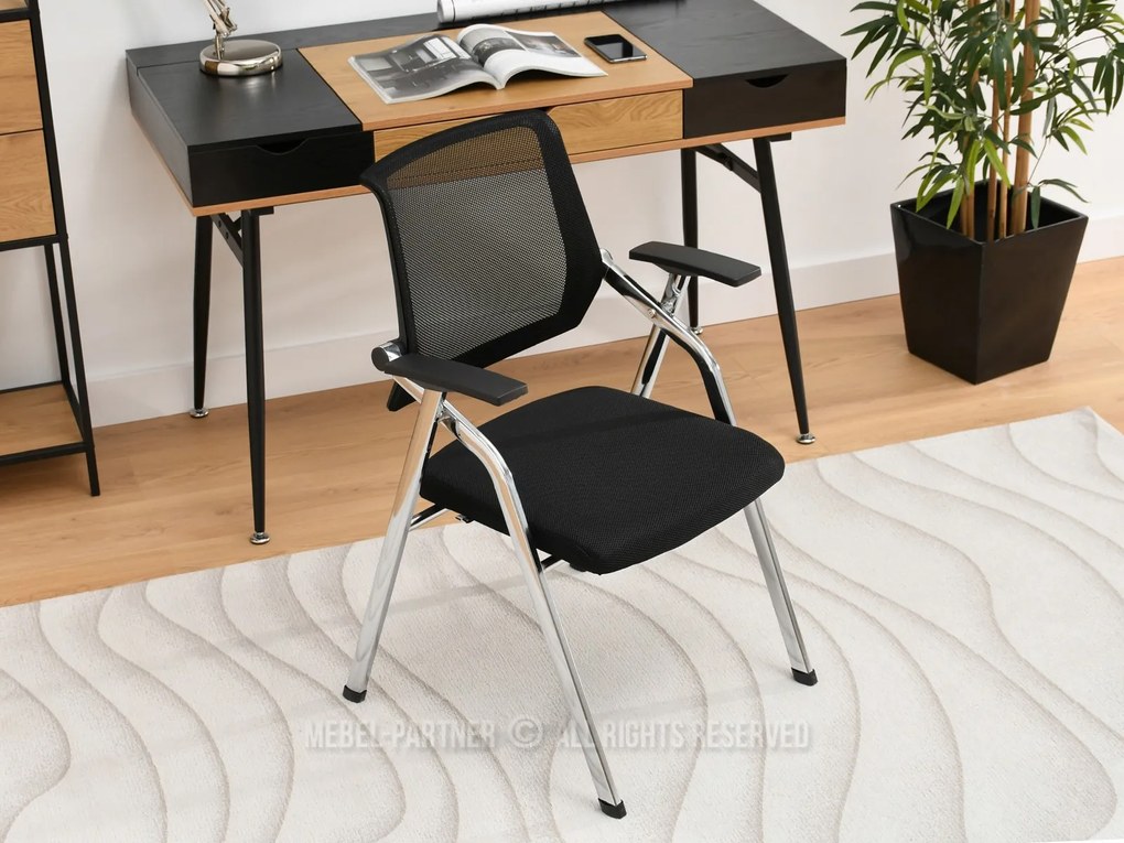 Scaun Harold (negru + crom). Promo -6%. 1111077
