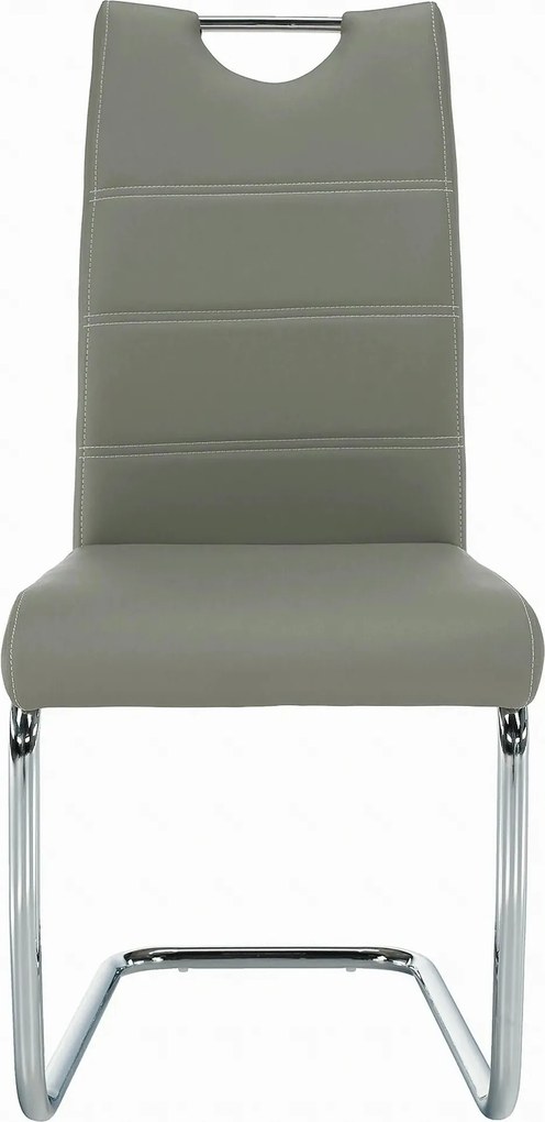 Scaun de bucatarie ABIRA NEW, gri deschis/crom, piele ecologica/metal,