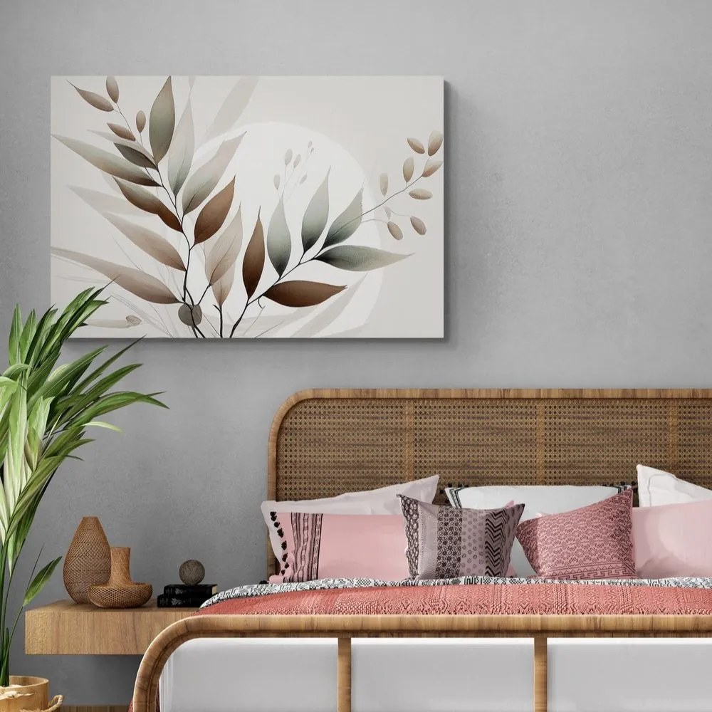 Tablou frunze minimaliste în design boho