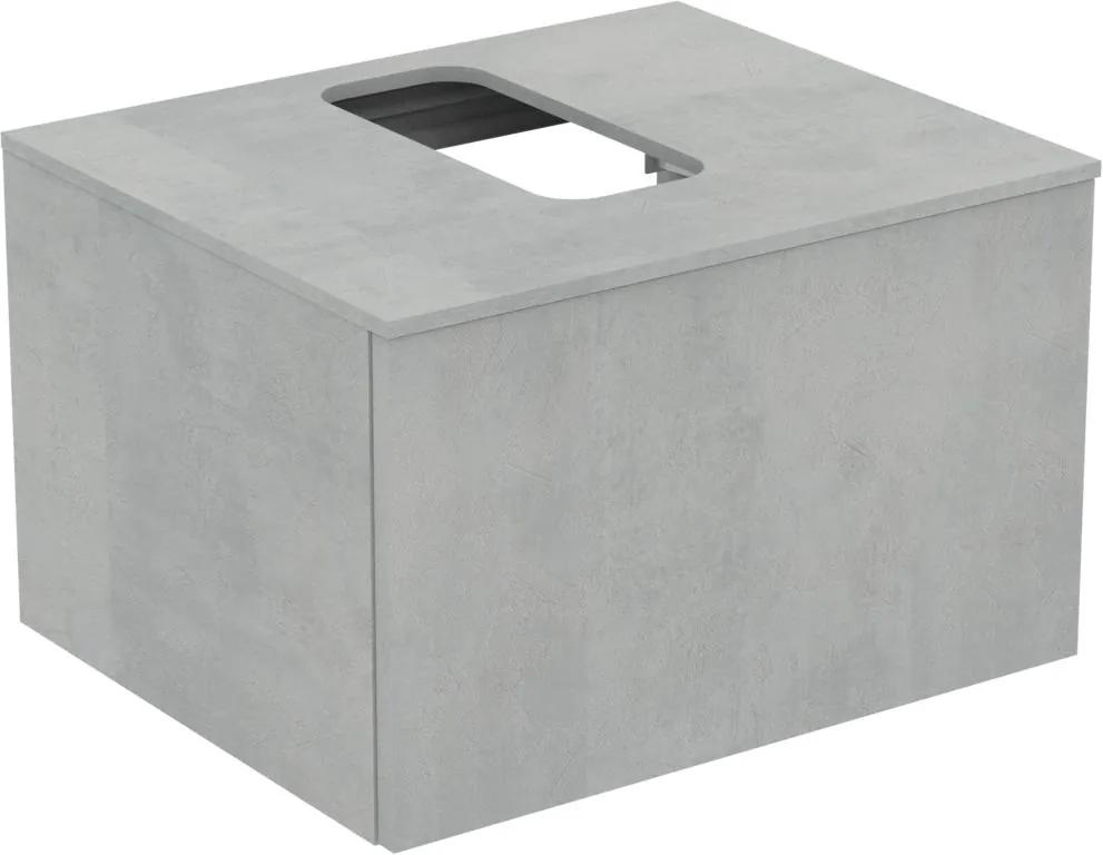 Dulap baza suspendat Ideal Standard Adapto cu un sertar, 60cm, gri