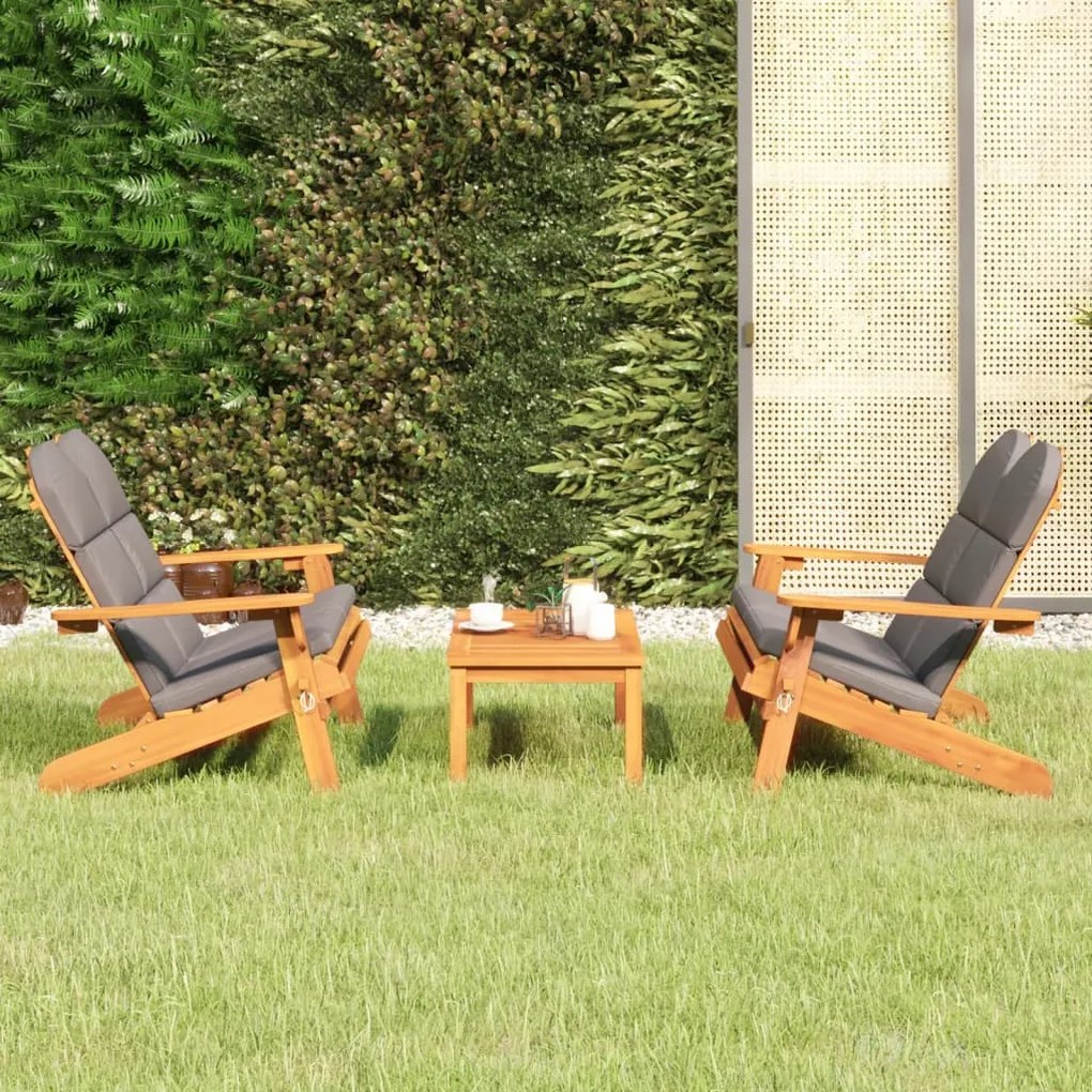 3152135 vidaXL Set mobilier de grădină Adirondack, 3 piese, lemn masiv acacia