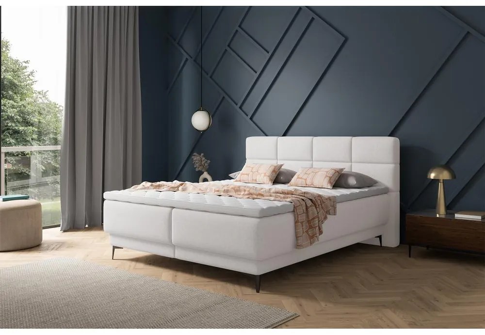 Pat matrimonial 180 cm Riviera 180 (cu somieră și saltea) (cu sp. depozitare) (gri + negru). 1099639