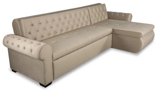Coltar Extensibil Dreapta Andreas, 5 Locuri, Crem, 299 Cm