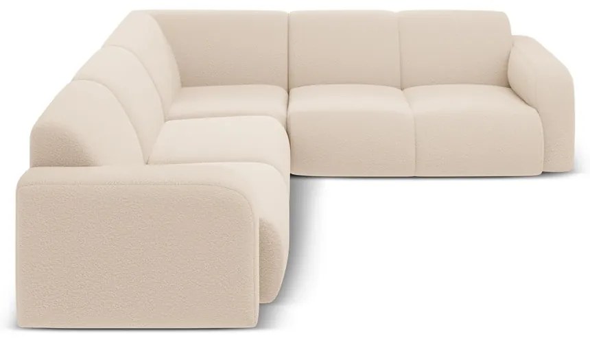 Colțar bej cu tapițerie din țesătură bouclé (cu colț variabil/în formă de ”L”) Molino – Micadoni Home