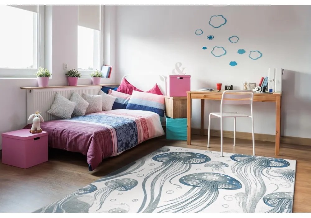 Covor pentru copii albastru 160x230 cm Under the Sea – FD