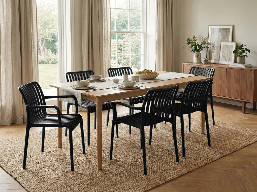 Scaun din plastic TREGO cu brate, antracit