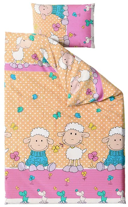 Lenjerie de pat din crepon pentru patut OITA crem Dimensiune lenjerie de pat: 45 x 65 cm | 90 x 135 cm