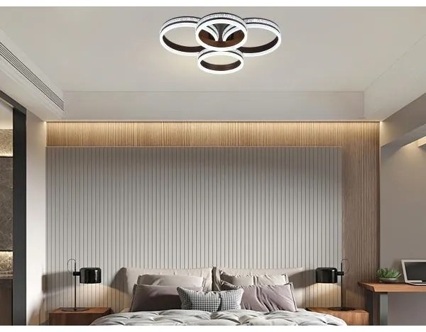 Lustră LED dimabilă, montaj aplicat pe tavan, 150W, 230V, 3000-6500K, cu telecomandă