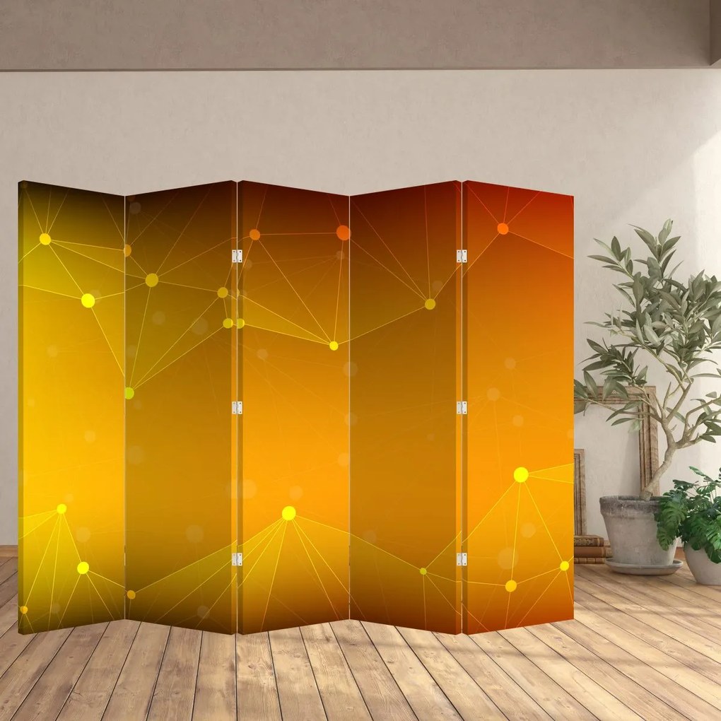 Paravan - Abstract galben (210x170 cm)