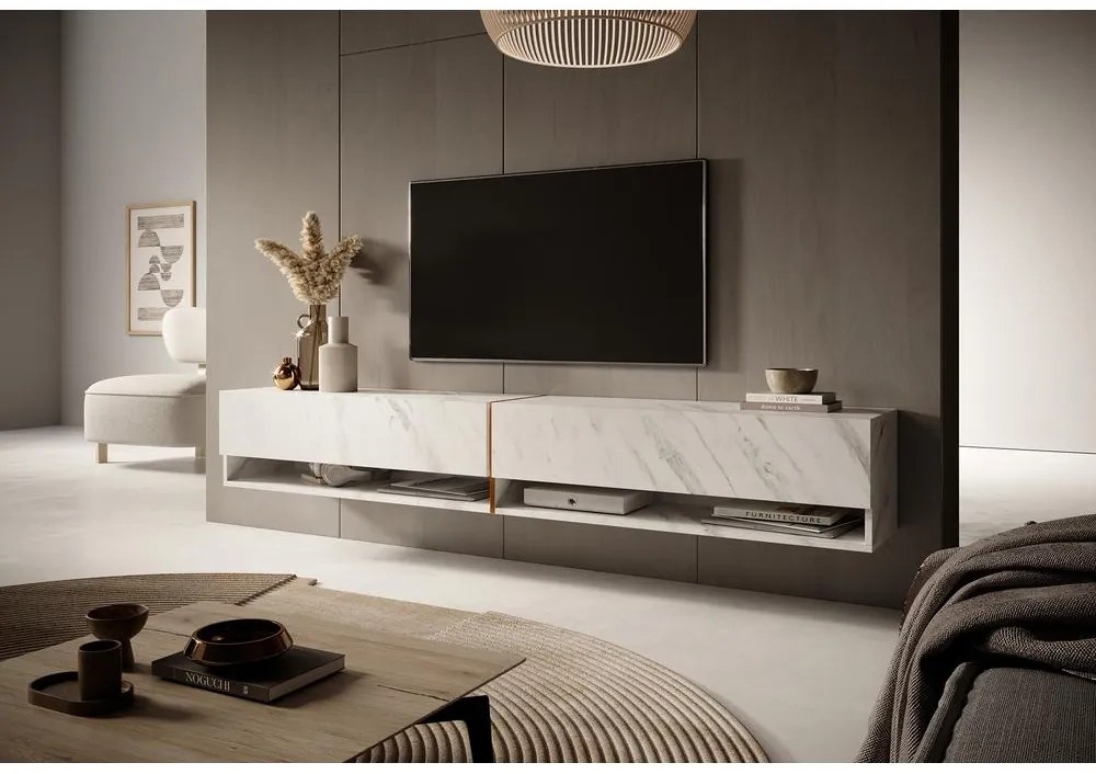 Masă TV Myrtha 200 (marmiură alb). 1098776