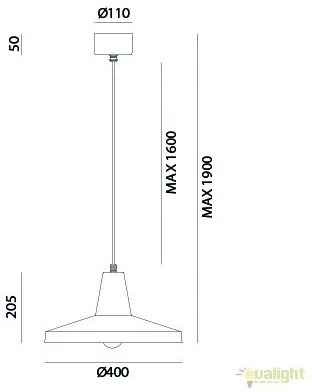 Pendul design minimalist Industrial Style, diam.40cm, Officina 268.02.FF
