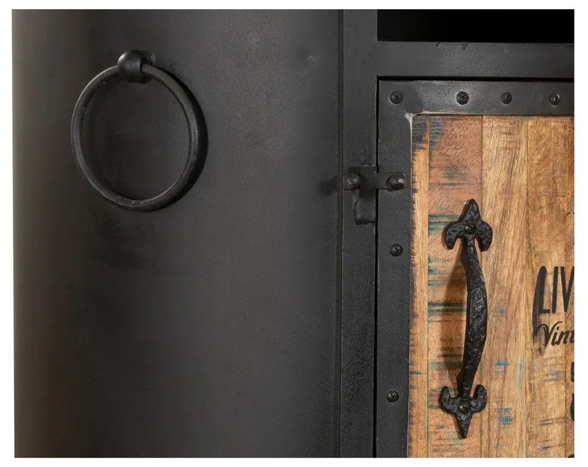 Dulap vinotecă negru din metal număr sticle 9, 60x115 cm Luni – Interia Home &amp; Living