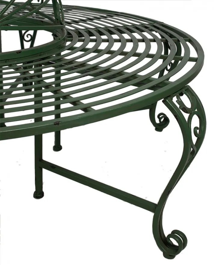 Banca de gradina, verde, din metal, aspect vintage