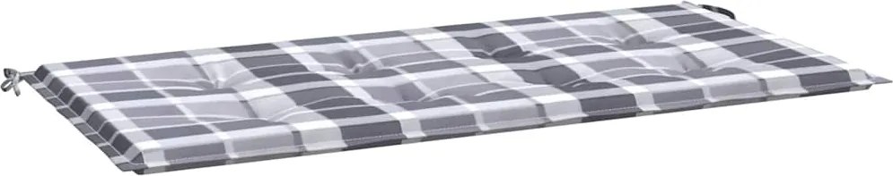 vidaXL Pernă bancă de grădină, gri carouri, 120x50x4 cm, textil Oxford