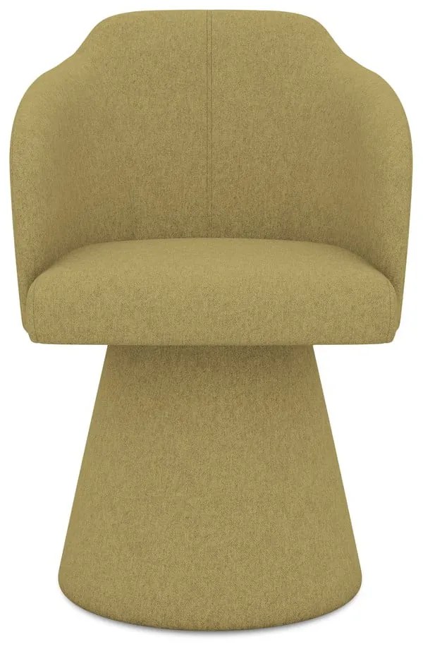 Scaun de sufragerie galben muștar tapițat Kanoa – Makamii