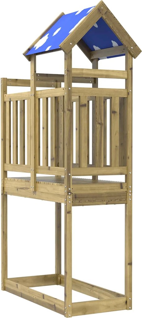 vidaXL Turn de joacă Maro 52,5 x 110,5 x 215 cm Lemn impregnate solid