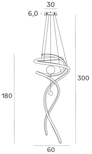 Lustră LED dimabilă pe cablu MAXLIGHT P0482D RITZ LED/100W/230V d. 60 cm CRI 90 crom lucios