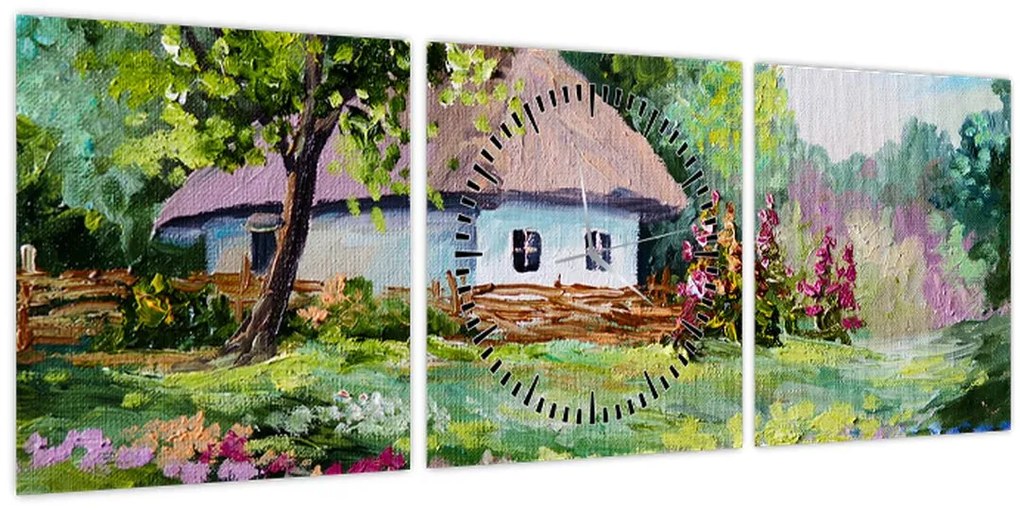 Tablou - Cabană (cu ceas) (90x30 cm)
