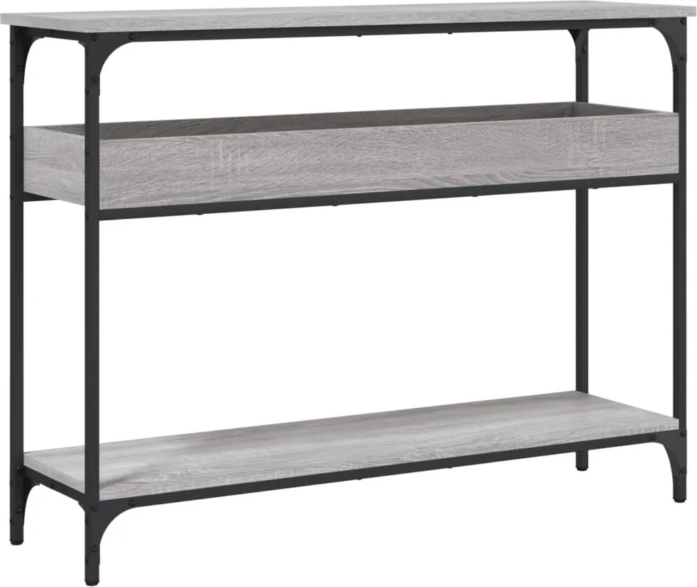 vidaXL Măsuță consolă cu raft gri sonoma 100x29x75 cm lemn prelucrat