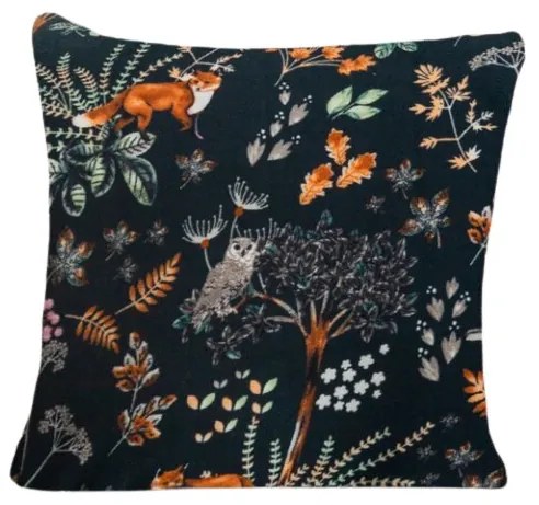 Fata de perna din microplus THE FOX AND THE HARE 45x45 cm, verde inchis