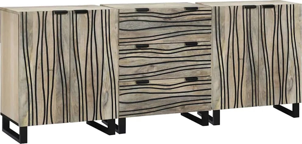 vidaXL Set de mobilier pentru baie cu sertar 3 pcs Alb Lemn compozit