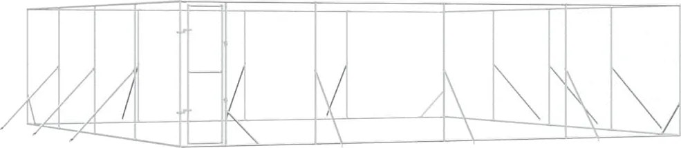 vidaXL Padoc de exterior pentru câini argintiu 8x8x2 m oțel galvanizat