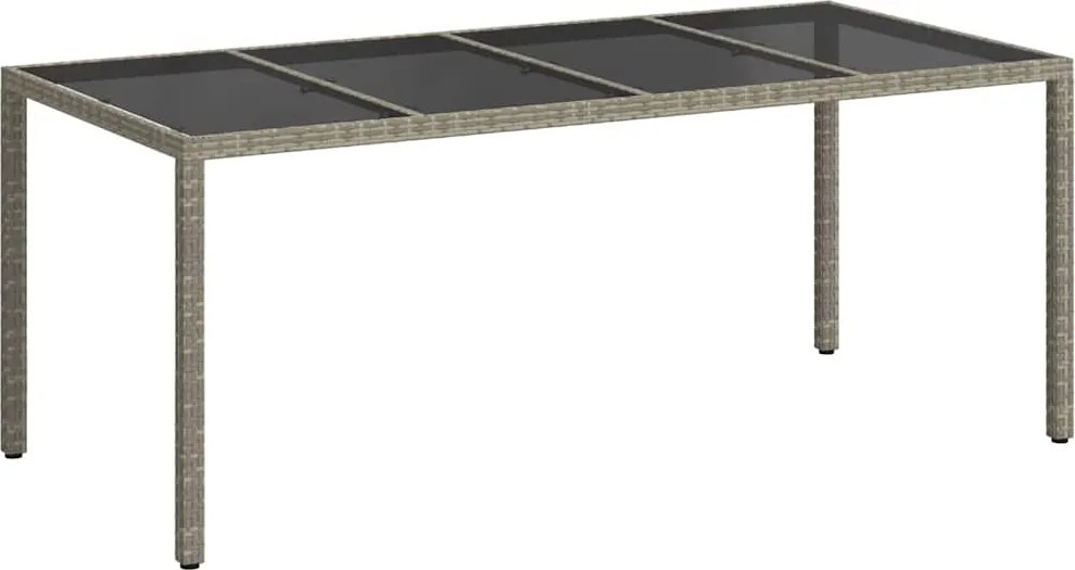 vidaXL Masă de Grădină Gri 190 x 90 x 75 cm poliratan