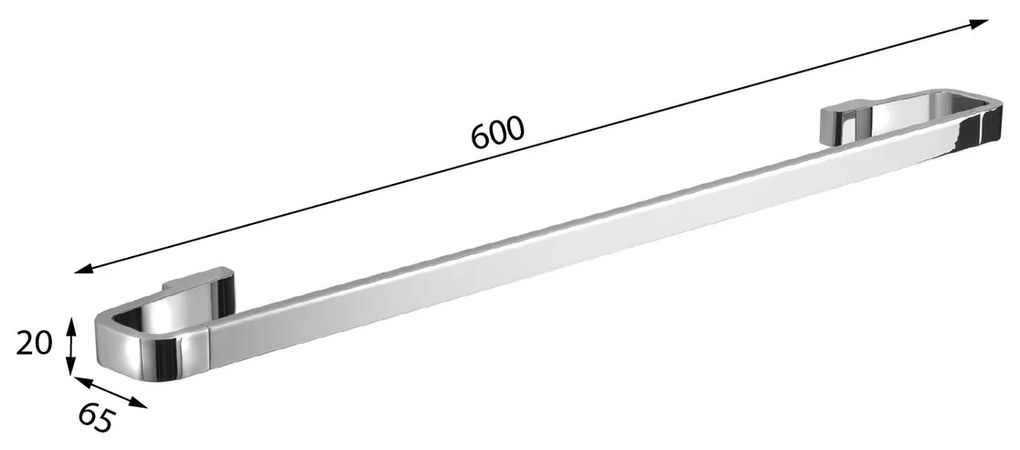 GEDY A8216013 Suport pentru prosoape Samoa 60 x6,5 cm , crom