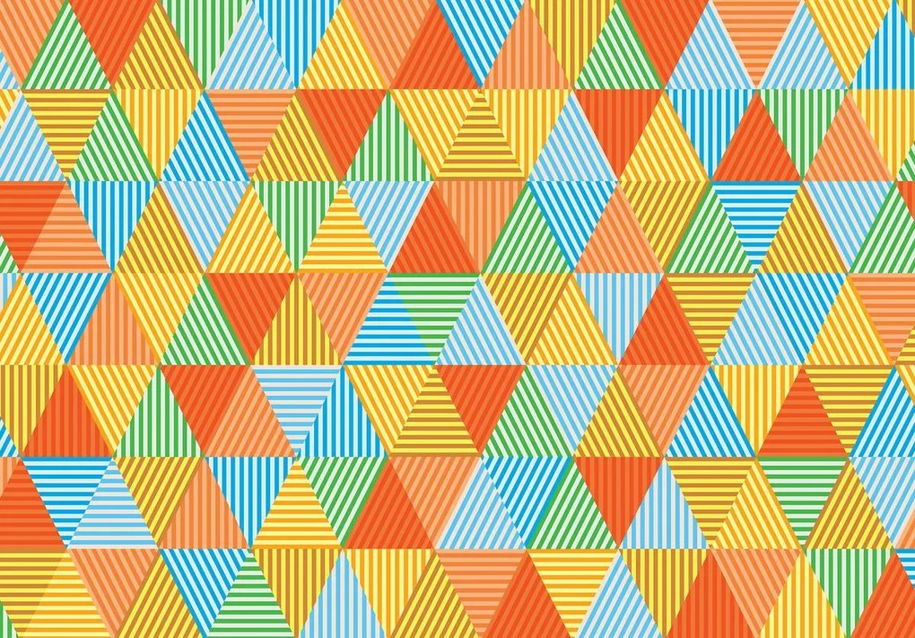 Fototapet - Triunghiuri colorate (254x184 cm), în 8 de alte dimensiuni noi