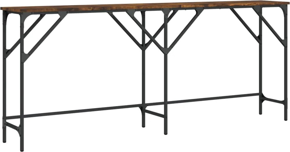 vidaXL Măsuță consolă, stejar fumuriu, 180x29x75 cm, lemn prelucrat