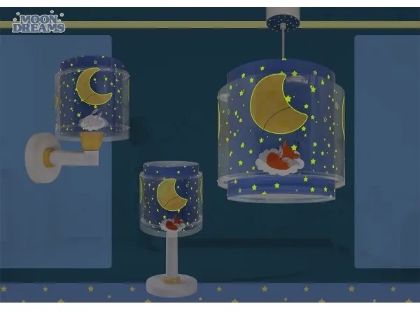 Dalber 76632 - Lustră pentru copii MOON DREAMS 1xE27/15W/230V albastru
