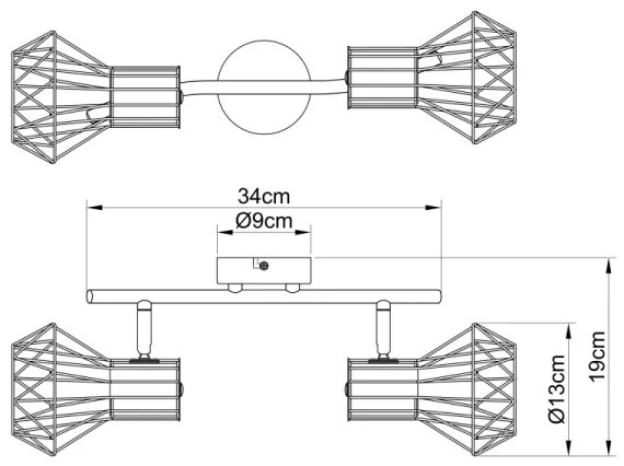 Globo 54017-2 - Lampă spot PRISKA 2xE27/40W/230V