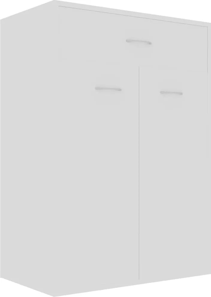 vidaXL Pantofar, alb, 60x35x84 cm, lemn prelucrat