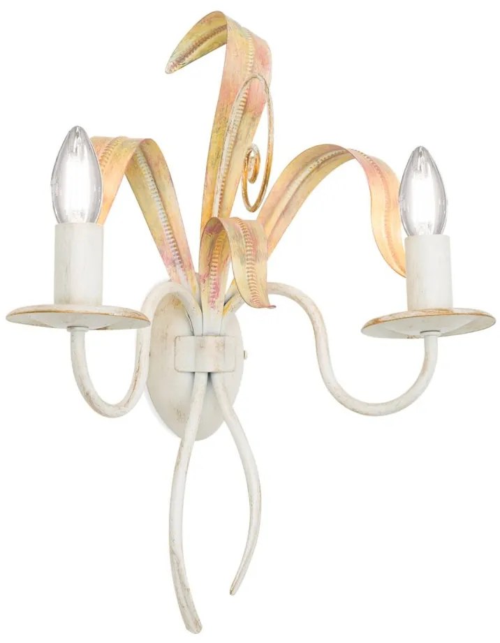 Aplica de perete design rustic cu 2 brate Tuna WA 2-1130/2 Elfenbein OR