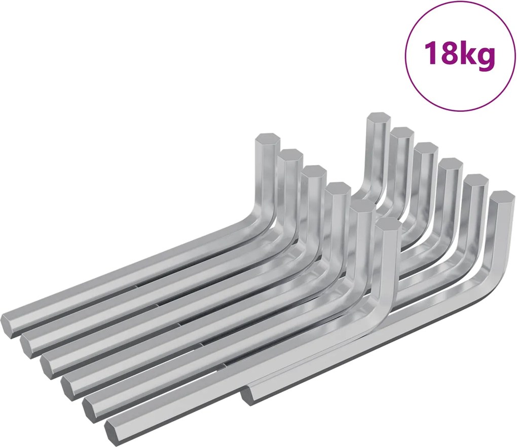 vidaXL Cheie Hexagonală 1800 pcs Argintiu 32 x 86 mm Oțel