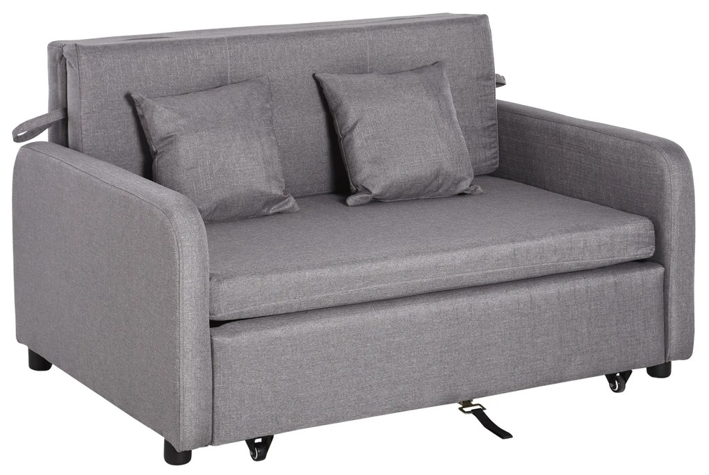 HOMCOM Canapele Extensibile Canapea Extensibilă 2 în 1 cu Depozitare, 136x92x84 cm, Gri | Aosom Romania