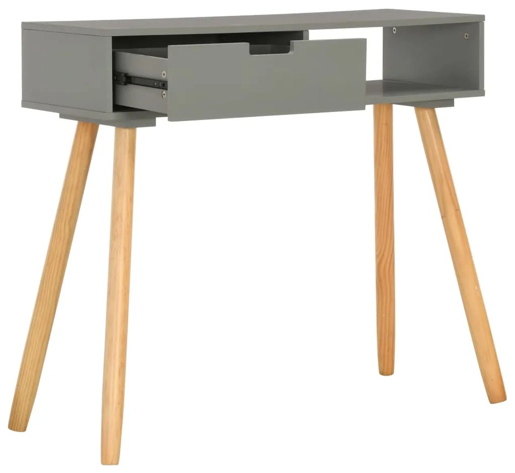 285218 vidaXL Masă consolă, gri, 80 x 30 x 72 cm, lemn masiv de pin