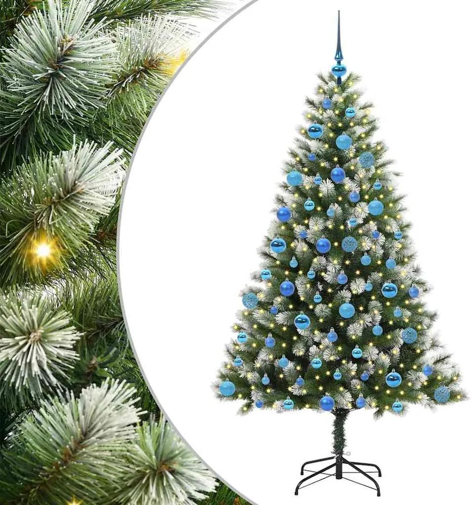 vidaXL Brad de Crăciun artificial cu articulații și zăpadă înghețată