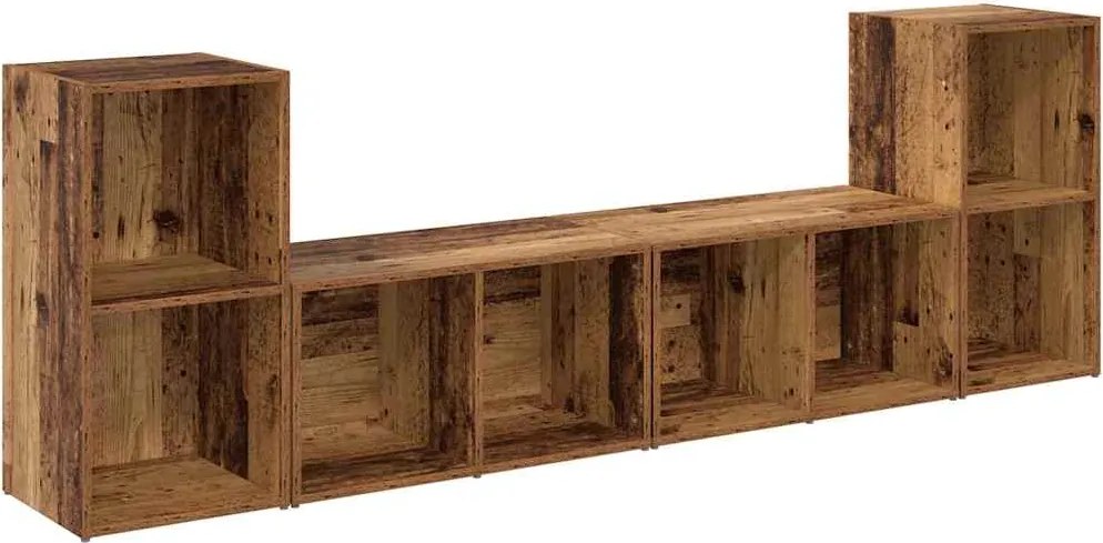 vidaXL Set comodă TV 4 pcs Lemn Vechi 37 x 37 x 72 cm Lemn compozit