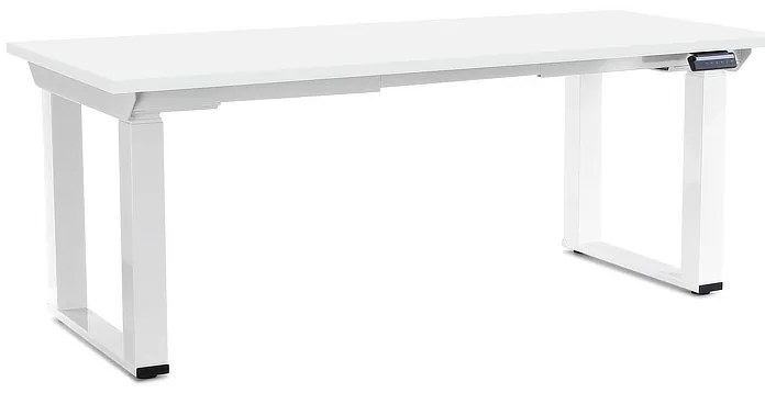 Masă înălțime reglabilă OfficeTech Strong 180 x 80 cm, picioare albe, alb