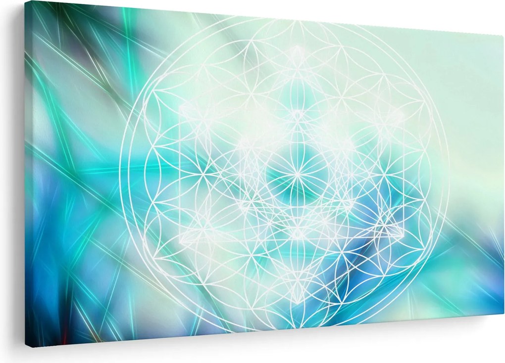 Tablou - Merkaba pe un fundal turcoaz (90x60 cm)