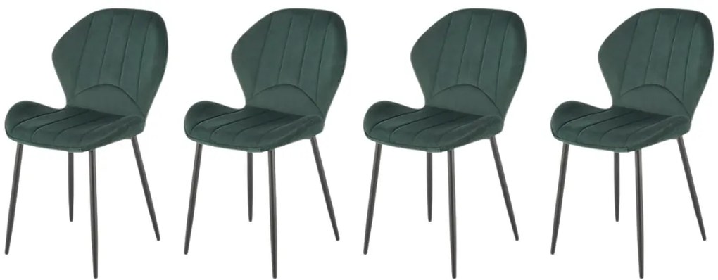 Set 4 scaune K538 velvet verde
