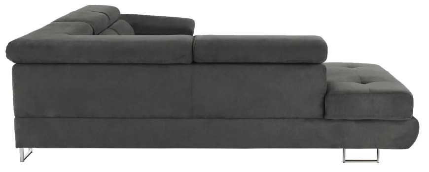 Set canapea cu spaţiu de depozitare, gri, material textil, stânga, BUTON R