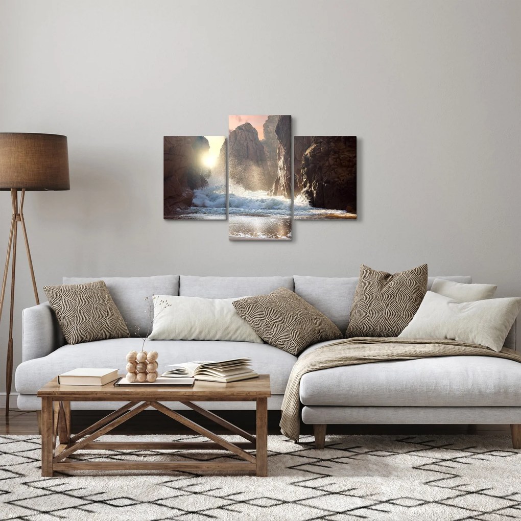 Tablou - Stânci și valuri ale oceanului (90x60 cm)