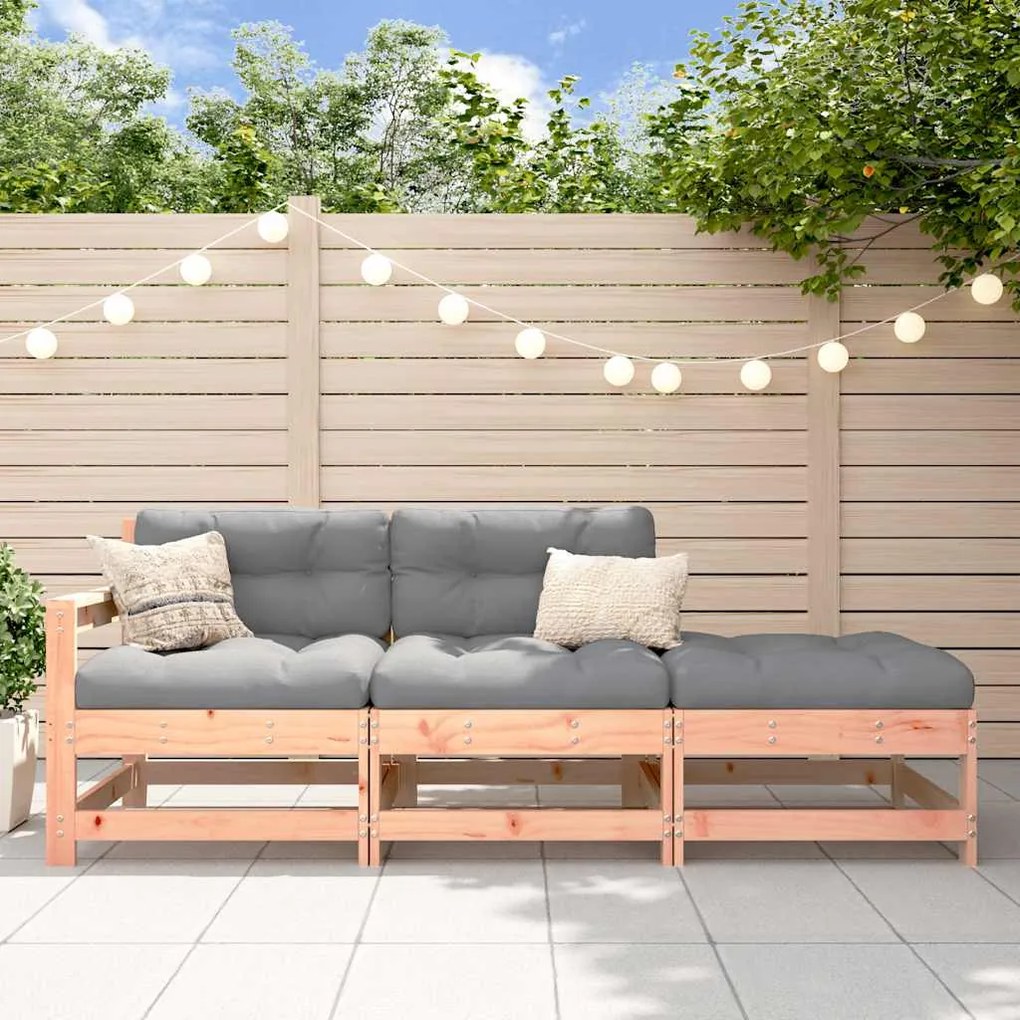 vidaXL Set mobilier de grădină cu perne, 3 piese, lemn masiv douglas